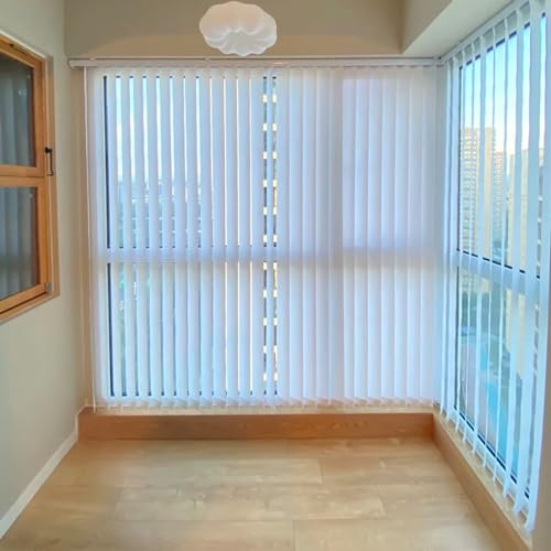 tow000ack Lamellenvorhang Weiß Vertikaljalousie 89mm Verdunkelungs-Rollo,Lichtschutz,Blendschutz,Blickdicht Sonnenschutz Jalousie für Fenster & Tür,mit Zubehör,Breite x Höhe (150cm x 250cm)