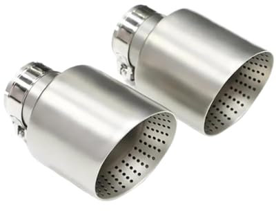 TNSSCZM Auto Auspuffblend Für GTI Für Golf 7 MK7 Auspuffblende 1 Stück Matt Edelstahl Auto Schalldämpferblende Auspuffblende Systemrohr 57mm 60mm Einlassdüse Universal Endrohrblenden(ID63MM OD114MM)