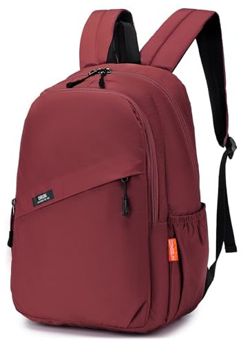 BAGZY Klein Reiserucksack 20L Rucksack Handgepäck Flugzeug 40x30x15cm British Airways Laptoptasche 14 Zoll Travel Backpack Hand Luggage Tasche für Reise Trekking Kabinen Daypack Herren Damen Dunkelrot