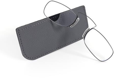 kollyseek Occhiali da lettura Clip Naso 1.0 1.5 per gli uomini e le donne, occhiali da lettura portatili antiscivolo(3.0, Colore metallico)