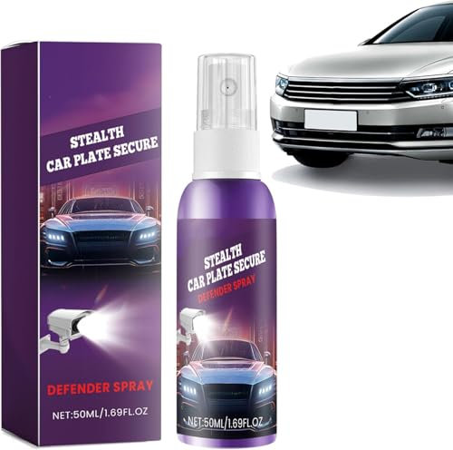 Car License Plate Invisible Spray,Invisible License Plate Spray-50ml,High Visibility Night Use Invisible License Plate Protector Sprayer,for Cameras, for Safe Driving (1PCS)