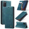 SLWYF Handyhülle für Samsung Galaxy A41 Hülle, PU Leder Flip Tasche Klappbar Magnet Wallet Lederhülle, Silikon Bumper Klapphülle Case mit Kartenfäch für Samsung Galaxy A41, Blaugrün