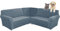 3-teilige Corner Couch Abdeckung, Sofabezug L Form Stretch Sofabezug aus Samt für 5/7 Sitzer Ecksofa, Anti Rutsch Sofa Überzug L Form Dicker weicher waschbarer Möbelschutz (Gray Blue,5-seater)