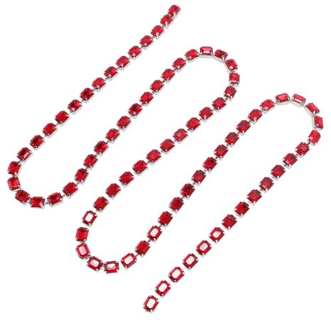 Srliya Strasskette, Schillerndes Acrylkristallgurt 8x10 Mm Zum Nähen oder Kleben, Gut für Bekleidungszubehör, Schuhbeuteldekoration, Haarschmuck, Wohnkultur