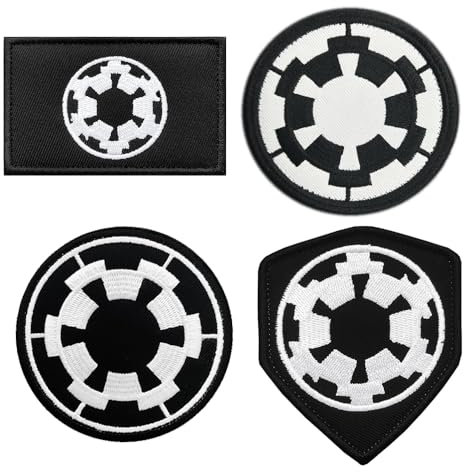 4 Stück Film Galactic Empire Target Taktische Abzeichen Bestickt,Gestickt Emblem zum Hook and Loop auf Dekorative Applikationen Kleidung,Rucksack,Mützen,Jeans,Jacken,Uniform,Hosen.