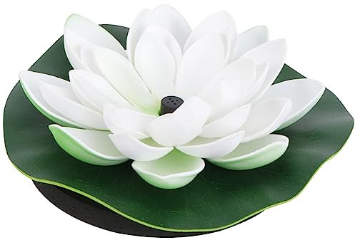 FONDOTIN Solar Betriebener Schwimmender Lotusförmig Für Aquarium Fischtank Dekoration Garten Landschaftsbau Sparend Geringer Stromverbrauch Leise