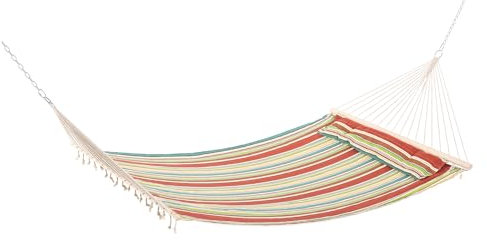 Outsunny Hängesitz Hängematte gestreift Hängesessel Hängestuhl Schwebesessel Schaukel 188 x 140 cm Bunt