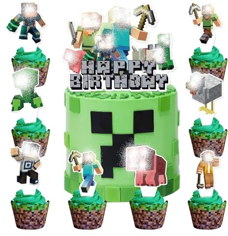 25pcs Tortendeko,Deko Torte,Kuchen Deko,Cake Topper,Happy Birthday Tortendeko,Für Kinder Party Geburtstag Kuchen Dekoration Party Supplies