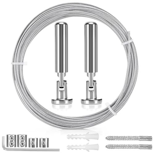 Zyluniy 5m Asta Metallica per Tende, Filo per Tende in Acciaio Inossidabile, Cavo Acciaio per Tende, Bastone per Tenda da Esterno, Stendibiancheria, Filo per Foto, Tende da Doccia, Dorda per Tende