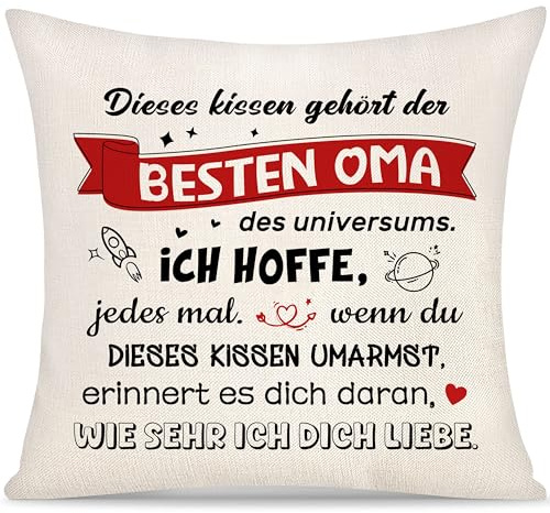 Kissenbezug für Oma das Geschenk von der Enkelin oder dem Enkel