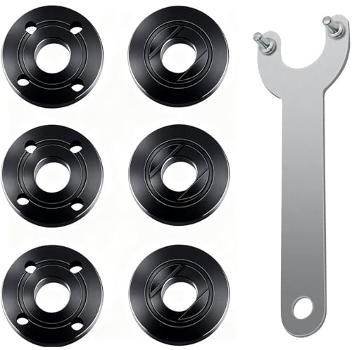 125mm Grinder Angle Spanner Wrench Flange Nut 7 Pcs, Spanner Inner Outer Flange Attachments, 1PC Angle Grinder Key and 6PCS Flange Nuts