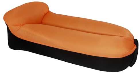 Pêche à flotteur gonflable Lit paresseux pour piscine pour piscine camping (Noir orange)