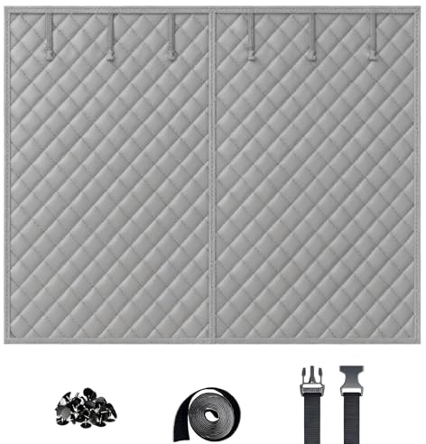 Garagentorvorhänge for Wintern, 244X214cm 488x248cm Garagentorschutz -Isolationsset, Wetterfest Magnetisch Wärmeisoliert Türvorhang for Garagentor(Grau,274x214cm)