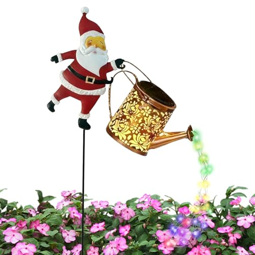 Weihnachtliche Wegeleuchten – Solarleuchten für den Außenbereich | Metall mit Build, solarbetriebene Gartenlampe, dekorativer Erdspieß, Gehweg, Landschaft, Hinterhof-
