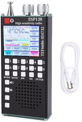 Fafeicy Radio Pleine Bande avec écran Tactile IPS de 2,4 Pouces avec Bande FM LW MW SW Air SSB pour Les Amateurs de Radio Amateur et la Surveillance des Communications Aériennes