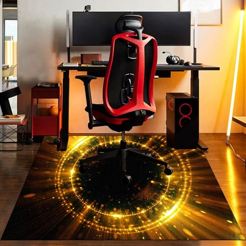 Tapis Antidérapant Chaise Gaming Tapis Chaise de Bureau, Tapis pour Fauteuil, Tapis Gaming Sol pour Sols durs, Protège Sol Protection Sol Gamer Bureau Gaming pour Salon, Chambre, Bureau 70 x 100 cm
