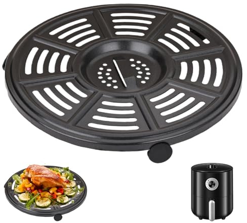 Air Fryer Tray Replacement for Ninja AF160UK 5.2L 6 in 1 AF100UK 3.8L 4in 1 | 8.2 Round Food Grade Replacement Parts for Grill Plate Crisper Air Fryer Accessories for Replacements Parts Tray Rack