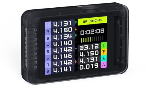ISDT BL8 - Tester per batteria LiPo 2S-8S Smart Active Balancer XH2.54 per batterie RC, con app per schermo a colori ad alta precisione e telecomando