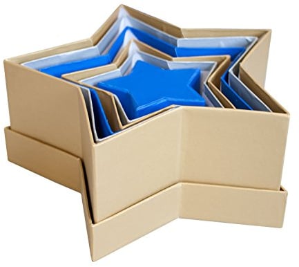 folia 3509 - Geschenkboxen, Pappschachteln aus Karton, in Sternform, 6 Stück in verschiedenen Größen, farbig sortiert - ideal zum Verzieren und Verschenken