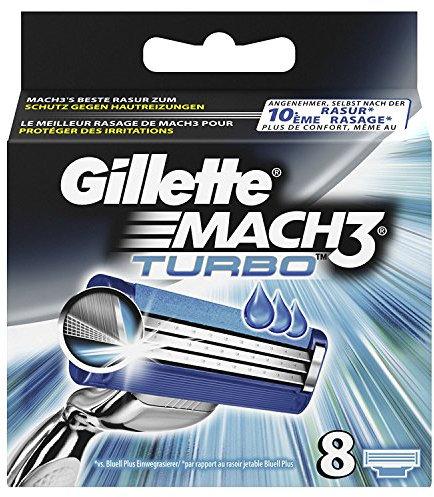 10 x Gillette Mach3 Turbo 8 Cartridges