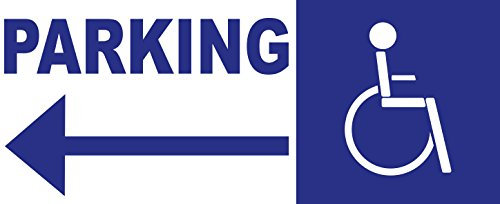 Panneau d'accès parking handicapé direction gauche