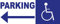 Panneau d'accès parking handicapé direction gauche