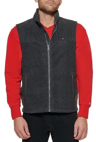 Tommy Hilfiger Gilet in Pile Polare, Carbone, S Uomo