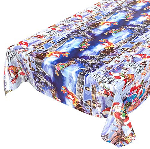 ANRO Wachstuchtischdecke Wachstuch Wachstischdecke Tischdecke Weihnachten Rot Weihnachtsfest 160x140cm