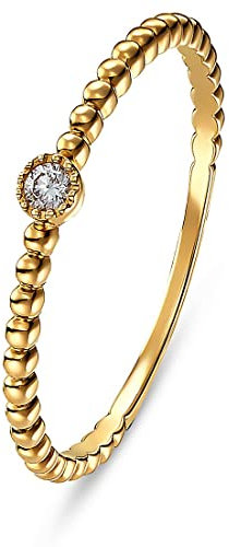 CHRIST Damen-Damenring 1 Diamant 52, Gold 32000339