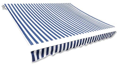 vidaXL Markisenstoff Sonnenschutz Markisentuch Blau & Weiß 450×300 cm Segeltuch