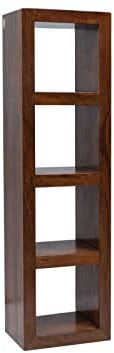MASSIVMOEBEL24.DE | Oxford Regal CUBUS Akazie 48x35x174, Farbe:Dunkelbraun lackiert, Größe:48x35x174 cm (BxTxH)