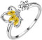 Aurora Tears Schmetterling verstellbare Ringe 925 Sterling Silber November Birthstone gelb Topas Eröffnung Ring Tiere Schmuck für Frauen und Mädchen DR0077N
