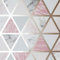 Marble Geo Multicoloured Wallpaper Pink Metallic Triangle Y�L
