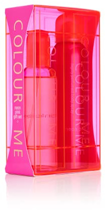 COLOUR ME Neon Pink - Fragrance Collection for Women - 100ml + 150ml | Eau de Parfum and Body Spray Set, Warm Fresh Scents, Sandalwood & Ambergris, Gift Set for Her