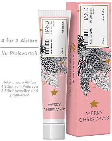 4 Stück Set Aktion UMIDO Hand-Lotion Set 45 ml Granatapfel-Extrakt Weihnachten | Handcreme | Pflegecreme | Lotion | Hautpflege | Handcreme Set