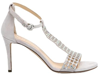 Elegante Sandale, beige, hoher Absatz, mit Strasssteinen - FD5268 A00OSDASI306 - Größe, Beige - beige - Größe: 35 EU