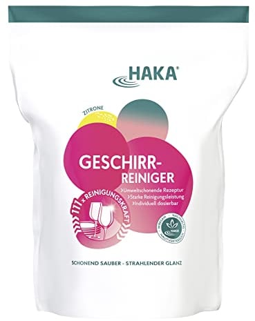 HAKA Geschirr-Reiniger Pulver, 111 Anwendungen, für Töpfe, Gläser, Besteck, 2 Kg