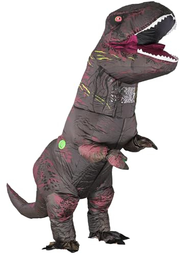 Rafalacy Inflatable Dinosaur Costume for Adult Blow up T-rex Costume Funny Dino Halloween Party Fancy Dress Outfit
