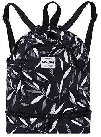 HAWEE Impermeable Casual Mochila con Cordón Grande Deporte Bolso de Gimnasia Mochila de Cuerda Unisex para Mujer Hombre Vida Cotidiana Aire Libre Yoga Escuela Nadar Playa