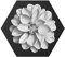 Hexagon Bild Forex - Dahlie Schwarz Weiß, 22cm x 25cm
