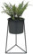 DanDiBo Blumenhocker mit Topf Metall Schwarz L 45 cm Blumenständer 96052 Blumensäule Modern Pflanzenständer Pflanzenhocker
