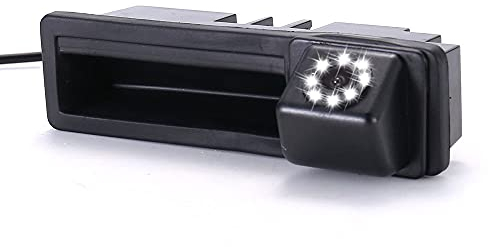【8 LED Nachtsicht】 Hochwertige Rückfahrkamera mit Kofferraumgriff und Schalter, Ersatz für A4 S4 A6 A6L C6 Avant B7 8E 8H Cabrio 4F BJ Quattro A3 8P Baujahr Kombi bj Limo S3