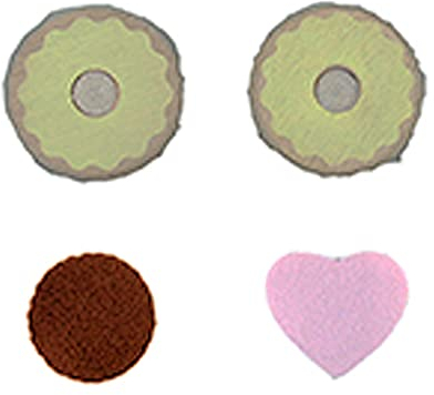 Fisher-Price Ersatzteile Cake Pop Shop – GGT65 ~ 2 Ersatz-Holzkekse mit Filzdekorationen