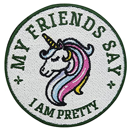 Finally Home My Friends say I am Pretty Einhorn Patch zum Aufbügeln | Regenbogen Patches, Unicorn Bügelbild, Aufbügler, Aufnäher