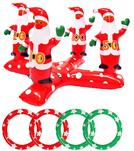 POPOYU Weihnachten Ringwurfspiel Erwachsene,Aufblasbare Werfen Spiel Aufblasbares Weihnachtsspiele,Familien Weihnachtsparty Spiel Weihnachten Stapeln Ring Spiel für Kinder Weihnachten Party Favors