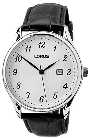 Lorus Herren-Uhr Quarz aus Edelstahl mit Lederband RH913PX9