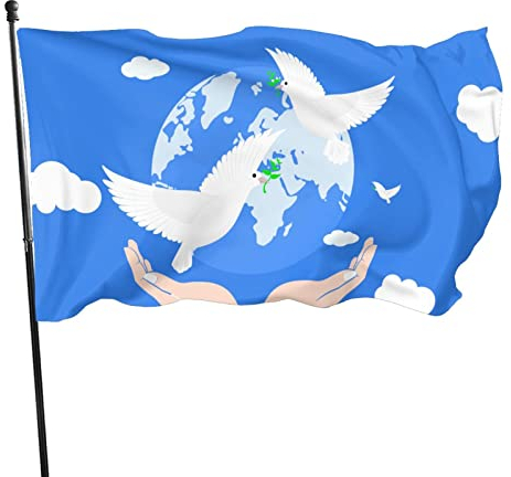 Flagge Frieden und Freiheit Flagge Friedenstaube Flagge Peace Frieden Friedensfahne mit Taube Friedensfahne Peace Zeichen Fahne Flagge Frieden Peace Flagge Blau Himmel Frieden Taube Flagge 90x150cm