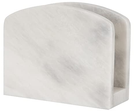 Radicaln Marble Napkin Holder 5.5 Inch White Handmade Dining Table Napkins Holder - Simple Modern Home & Kitchen Paper Towel Holder Countertop - Used as Utensil Holder, Home Décor & Bar Napkins