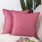 Madizz 2er Set Polyester- Leinen Kissenbezügen Weiche dekorative Kissenbezüge für Sofa Schlafzimmer Kissenhülle Rosa 50x50 cm Quadrat