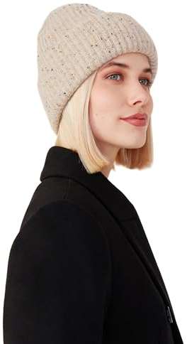 Style & Republic Kaschmir Mütze-Beanie Damen aus 100% Cashmere - Dein kuscheliger Premium Beanie für stilvolle Herbst- & Winter-Momente - Taupe Melange